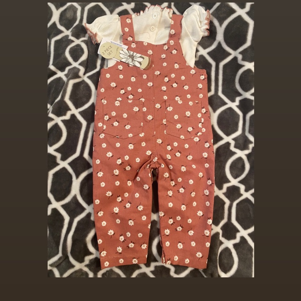Toddler Girl flower Overalls - Picture 1 of 2